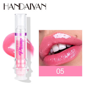 HANDAIYAN PLUMP & POUT Lip Plumping Booster Gloss High Shine for Plumper Looking Lips Extreme Shine Crystal Volume Lip Oil Hot